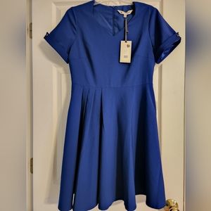 Y by Yumi women's Midi Dress Blue SZ UK 12, US 6/8